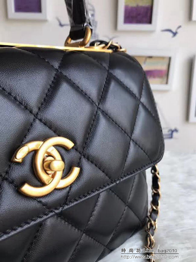 香奈兒CHANEL 92236 2018秋冬小羊皮手提肩背斜背鏈條包 DSC1065